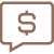 icone signe de dollar dans une bulle de discussion